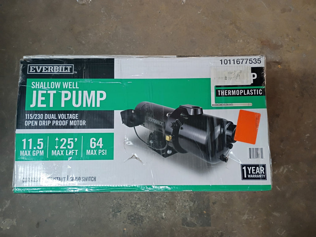 Everbilt HDSWH5P 1/2 HP Plastic Shallow Well Jet Pump New Open Box