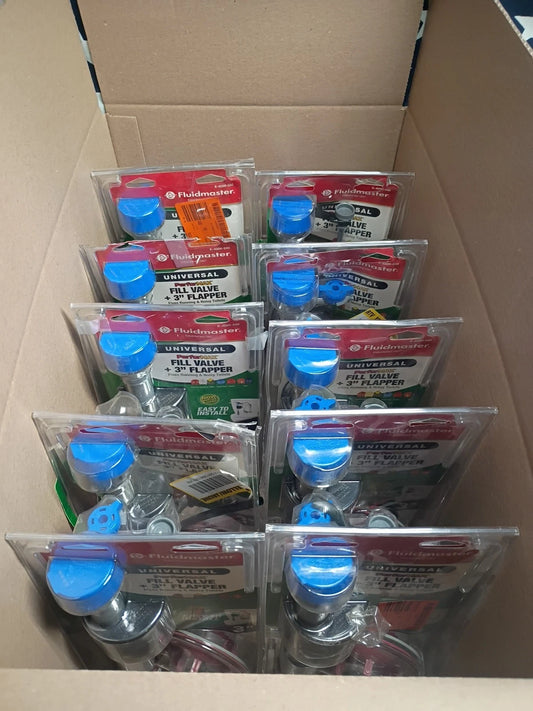 LOT OF 10 Fluidmaster PerforMAX Fill Valve and 3-Inch Flapper Toilet Repair