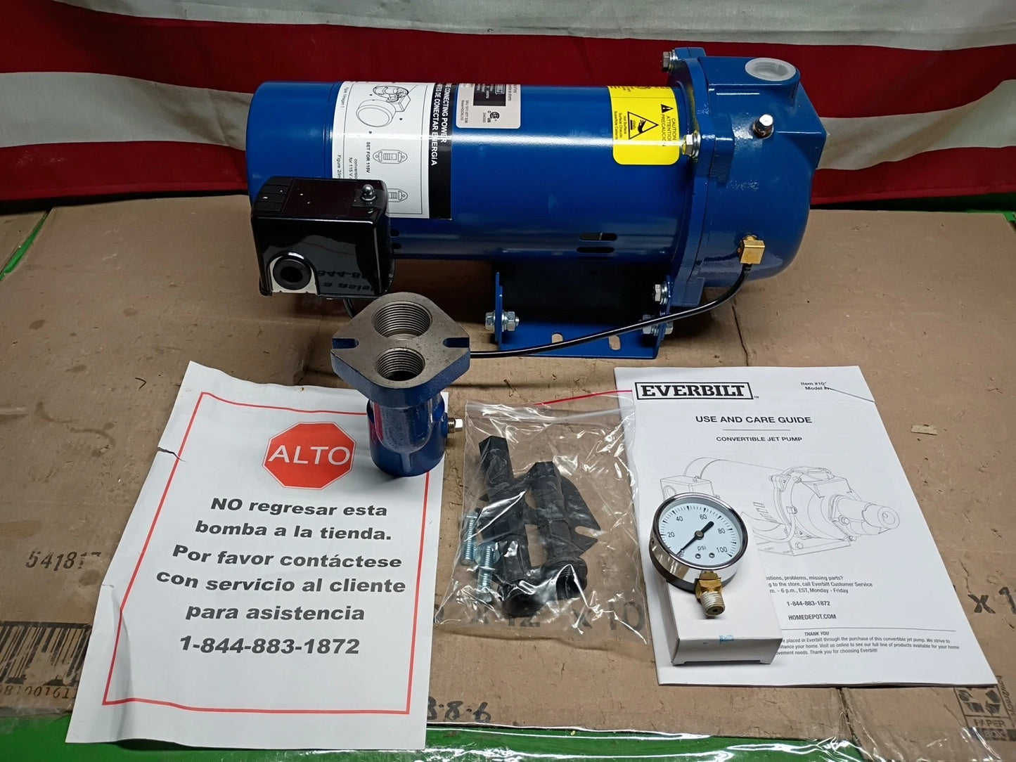 Everbilt HDCWJ10, 1 HP Professional Convertible Jet Pump, 24 GPM, NEW OPEN BOX,