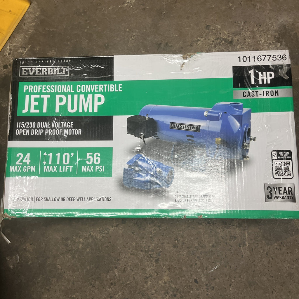 Everbilt HDCWJ10, 1 HP 115/230 Volt Professional Convertible Jet Pump PARTS ONLY