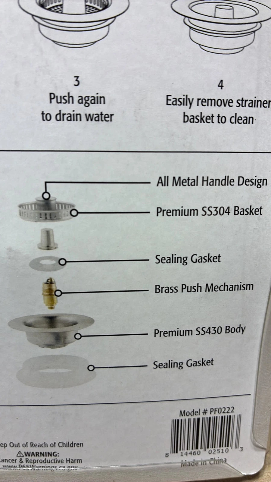 3PK PF WATER WORKS PF0222 3-in-1 Kitchen Strainer Stoppe NEW