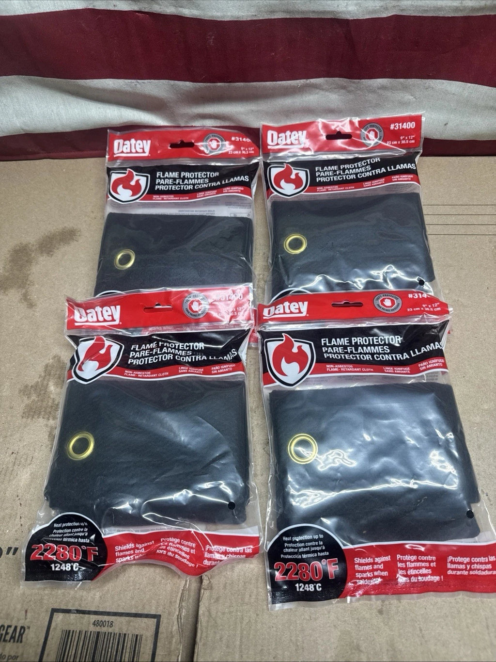 4PK Oatey Flame Protector 9" x 12" Heat Shield Cloth #31400 Non-Asbestos NEW
