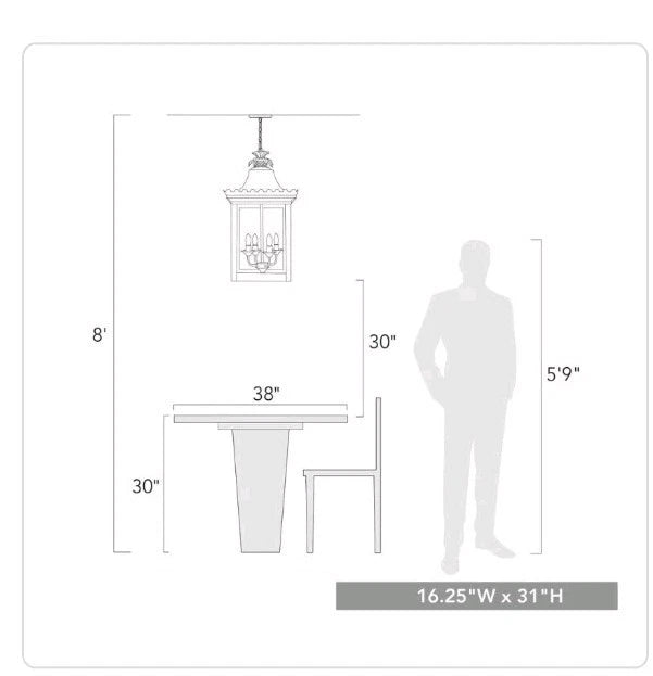 Golden Lighting Haiden 4 Light Antique Black Iron