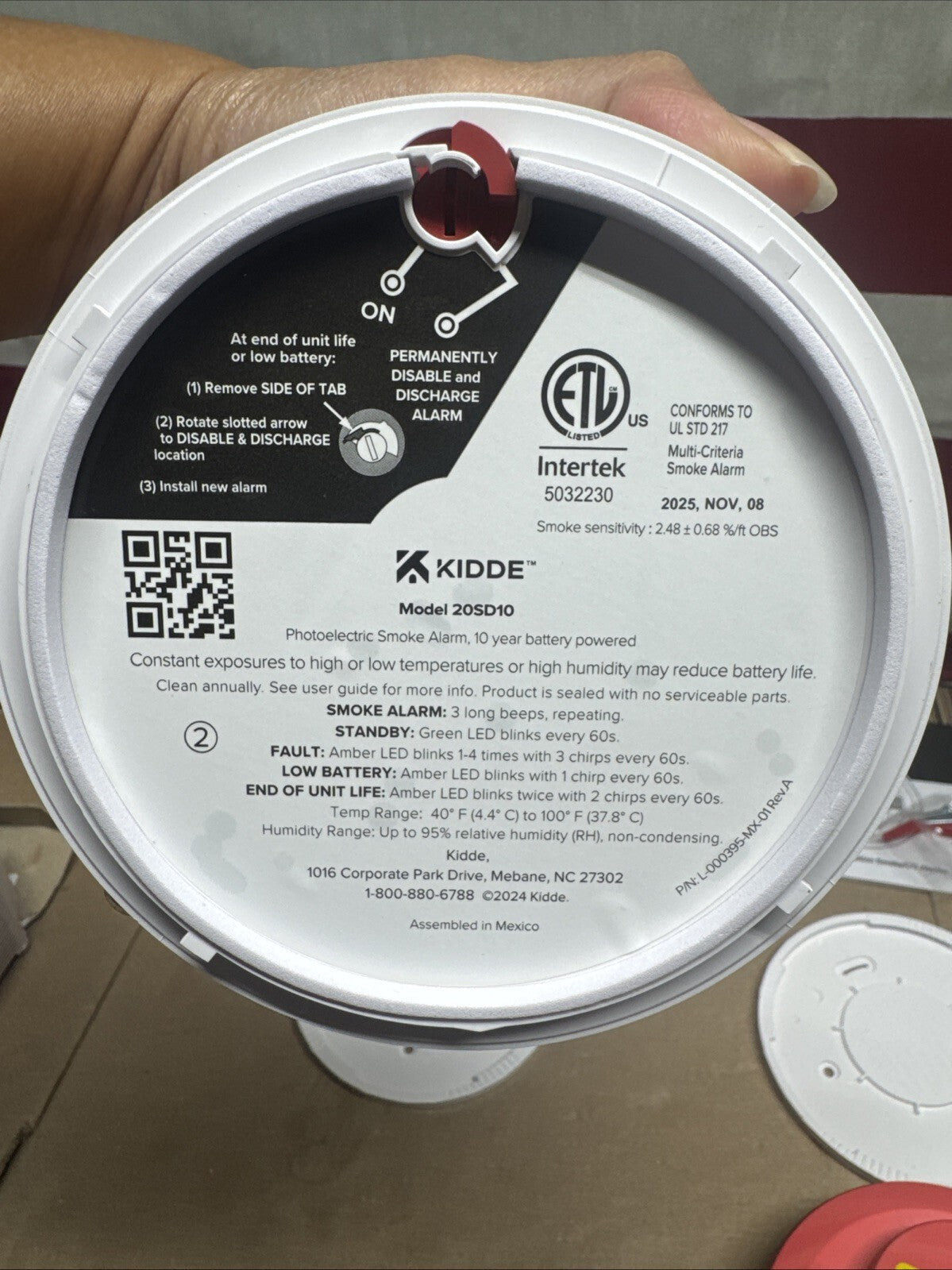 2PK Kidde 20SD10 10-Year Battery PoweredDetect Smoke Alarm w/PhotoelectricSensor
