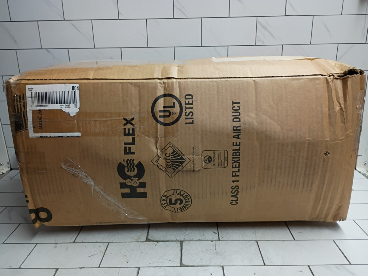 Everbilt 8 in x 25 ft R6 Insulated Flexible HVAC Duct Silver Jacket OPEN BOX