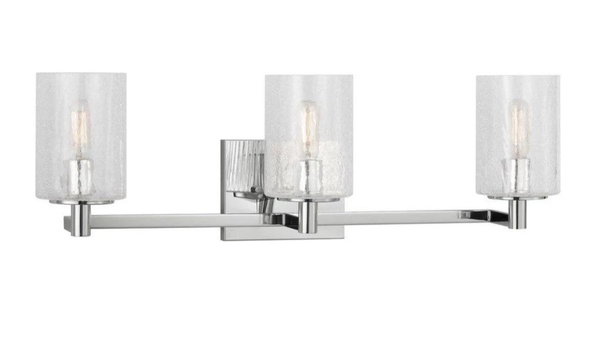 Generation Lightning Parker 24.625 in. W 3-Light Chrome Bathroom Vanity Light