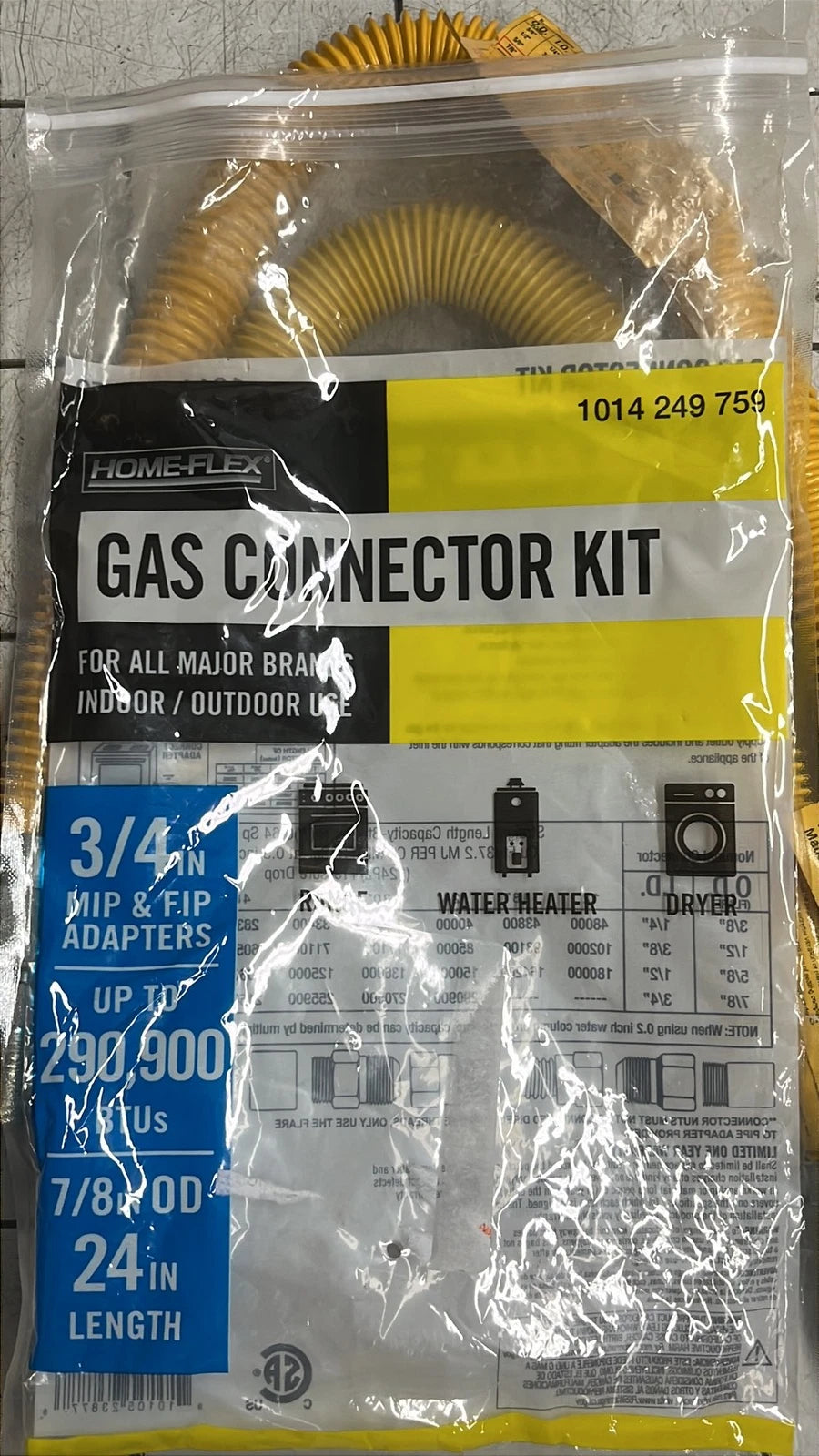Lot Of 10 Home-Flex 3/4 in. FIP x 3/4 in. MIP x 24 in. Gas Connector 7/8 in.