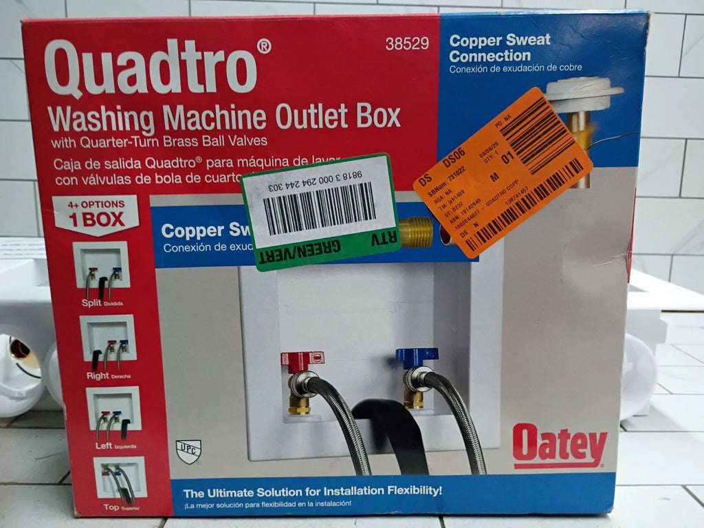 (2 Pack) Oatey 38529 Washing Machine Center Drain Outlet Box With Swt Valves OB