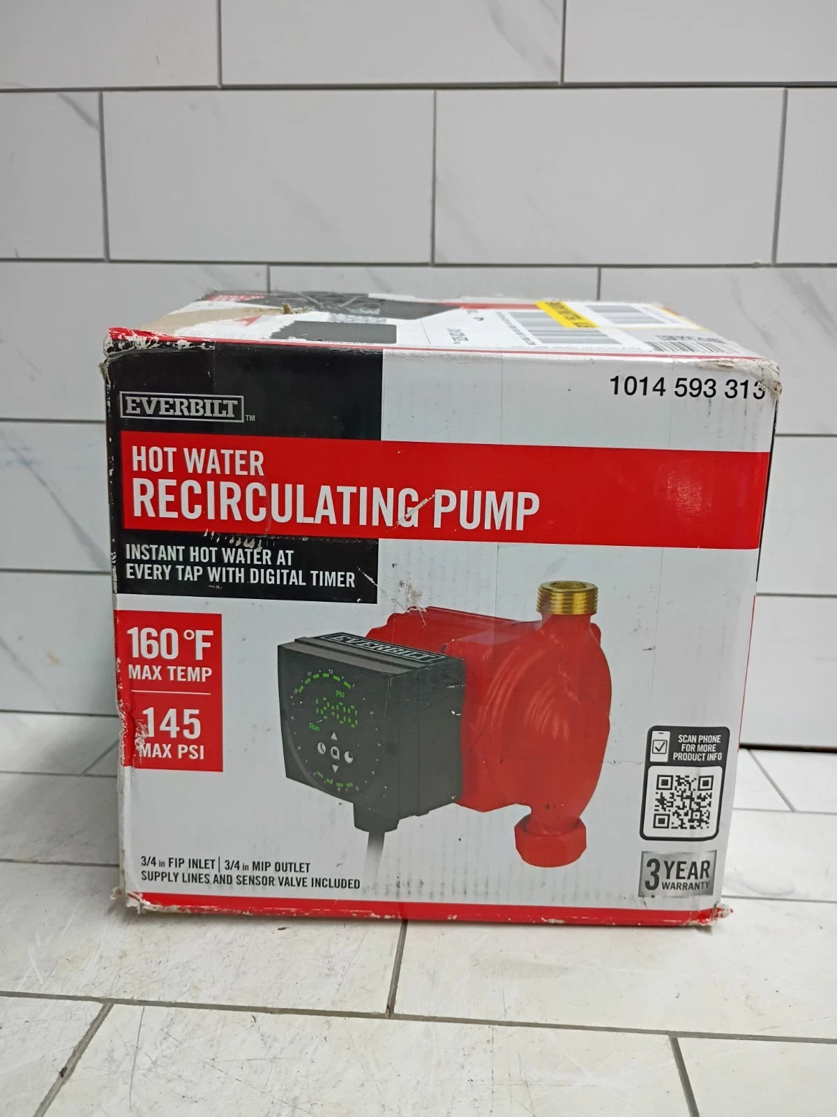 Everbilt Hot Water Recirculation Pump ~ Fully Programmable HDRCIRP Open Box READ