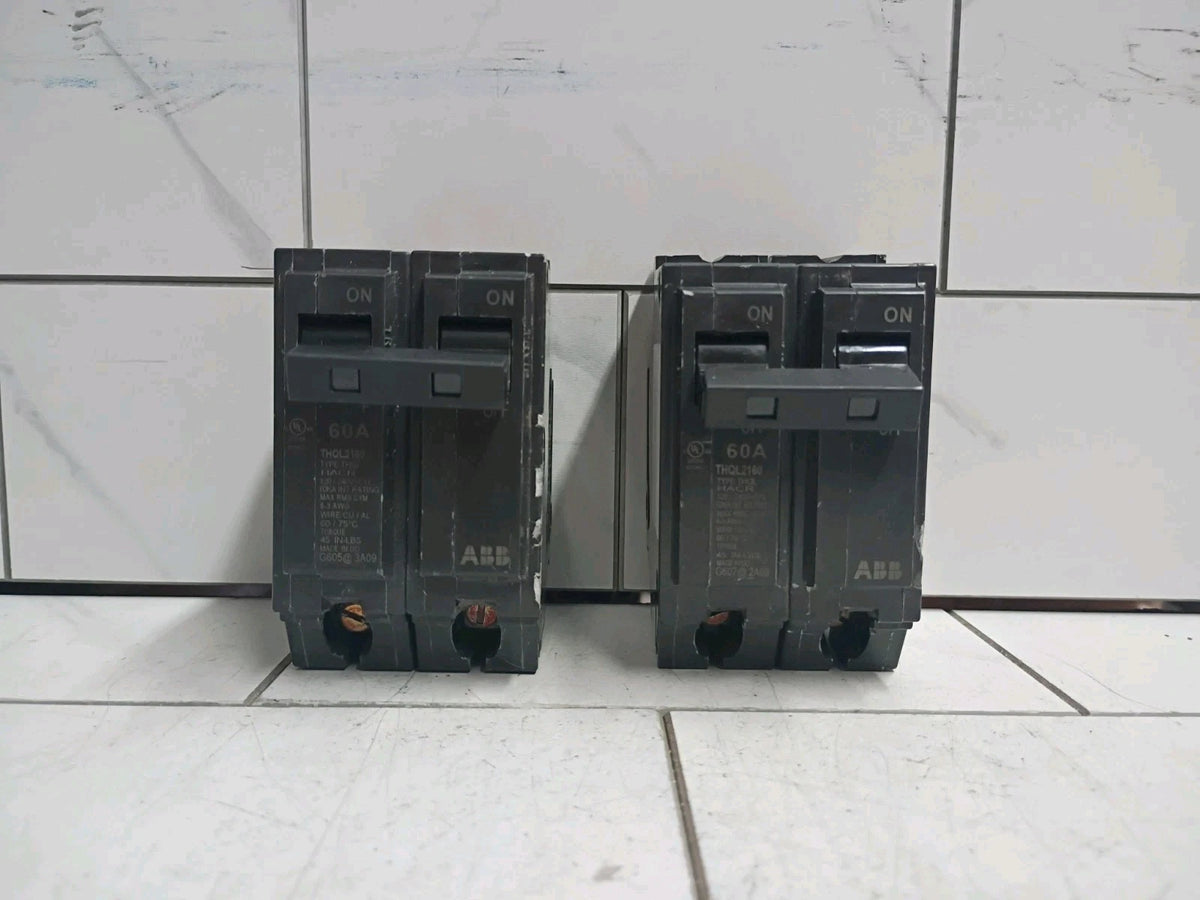 (2 Pack) ABB THQL216060A Double-Pole Circuit Breaker Open Box