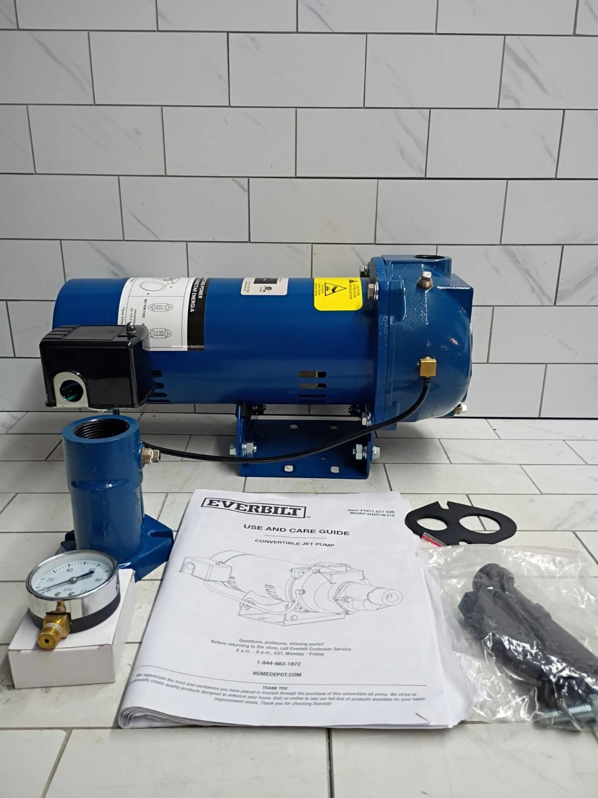Everbilt HDCWJ10, 1 HP Professional Convertible Jet Pump 24 GPM, OPEN BOX,
