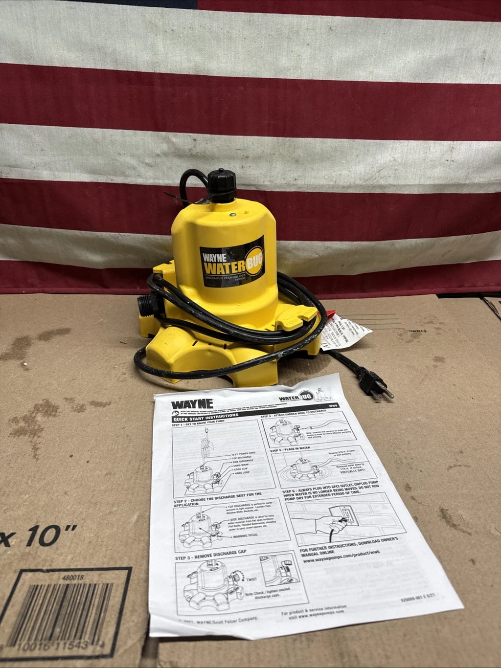 Wayne 1/6 HP WaterBUG Submersible Utility Pump with Multi-Flo Technology USED\