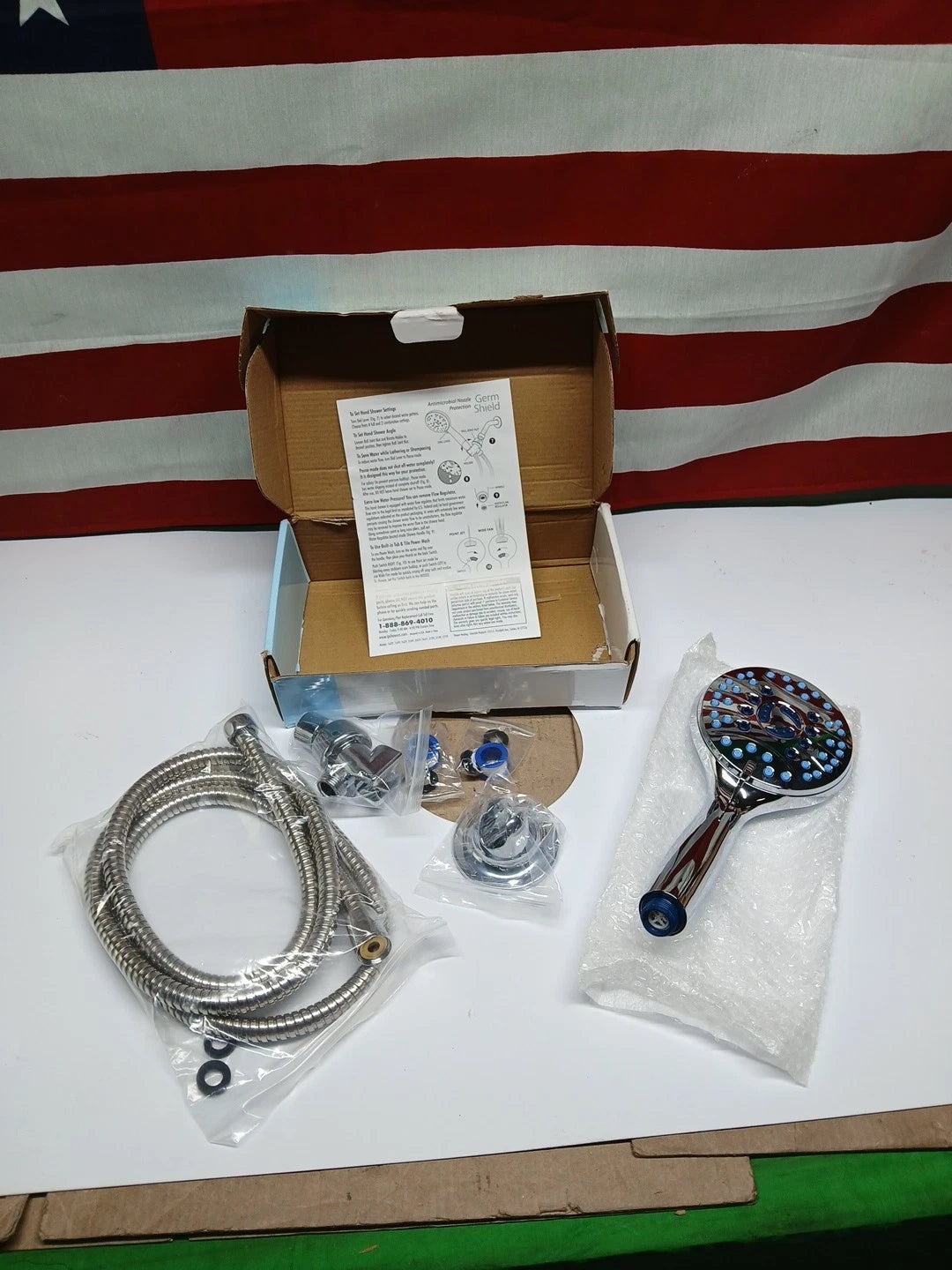 AquaCare High Pressure 8-mode Handheld Shower Head Anti-clog Nozzles Power Wash