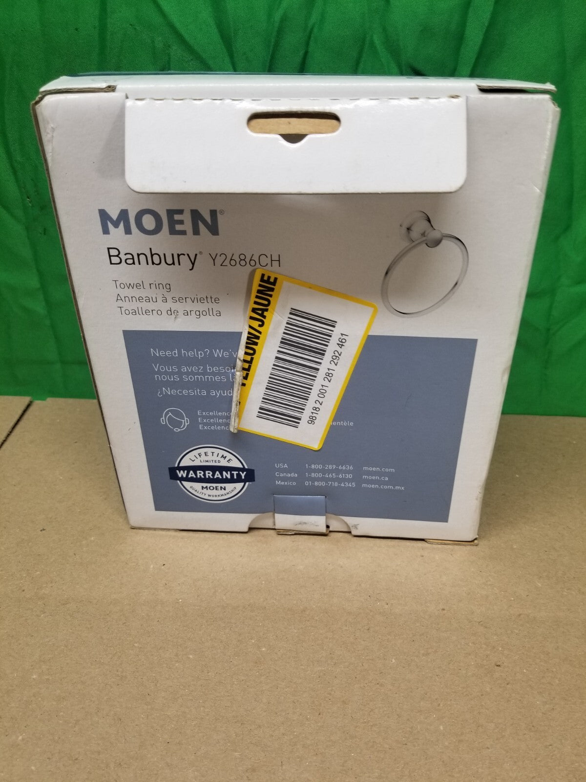 Moen Y2686CH Banbury Bathroom / Kitchen Towel Ring, Chrome Finish