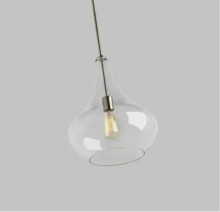 Mora 13 in. W x 17 in. H 1-Light Clear Glass Teardrop Modern Pendant Open Box