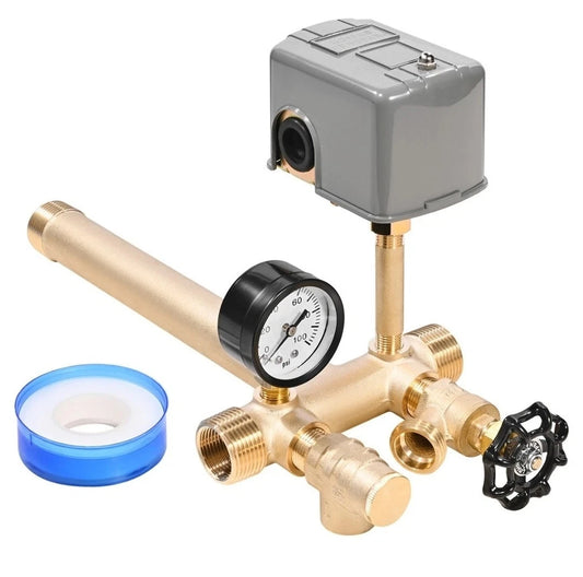 VEVOR 1" x 11" Well Pressure Tank Tee Kit 40/60PSI Switch Fit Tanks up to 16 in
