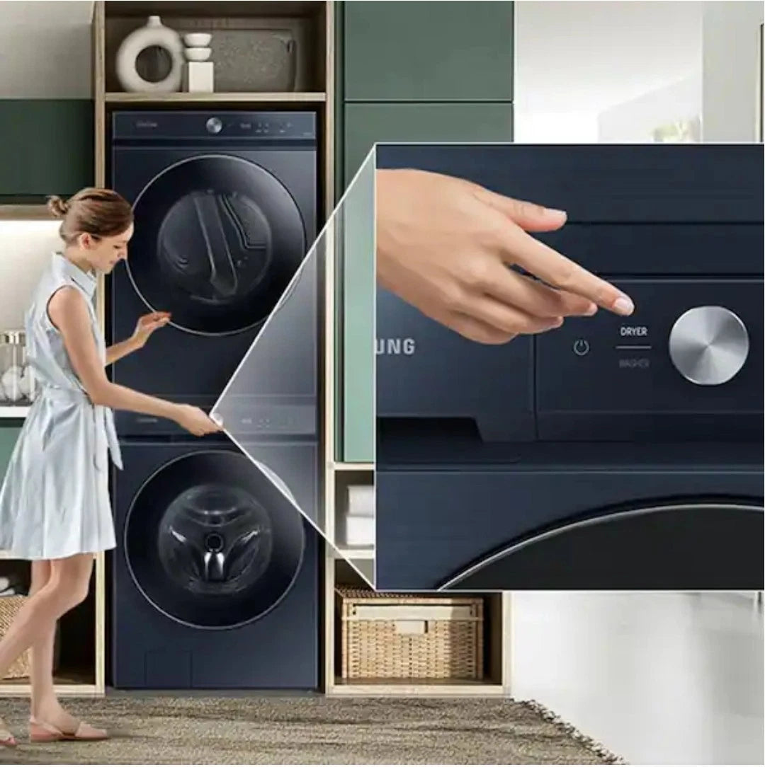 Samsung Bespoke Washer/DryerStacking/MultiControl Combo Kit in Brushed Navy