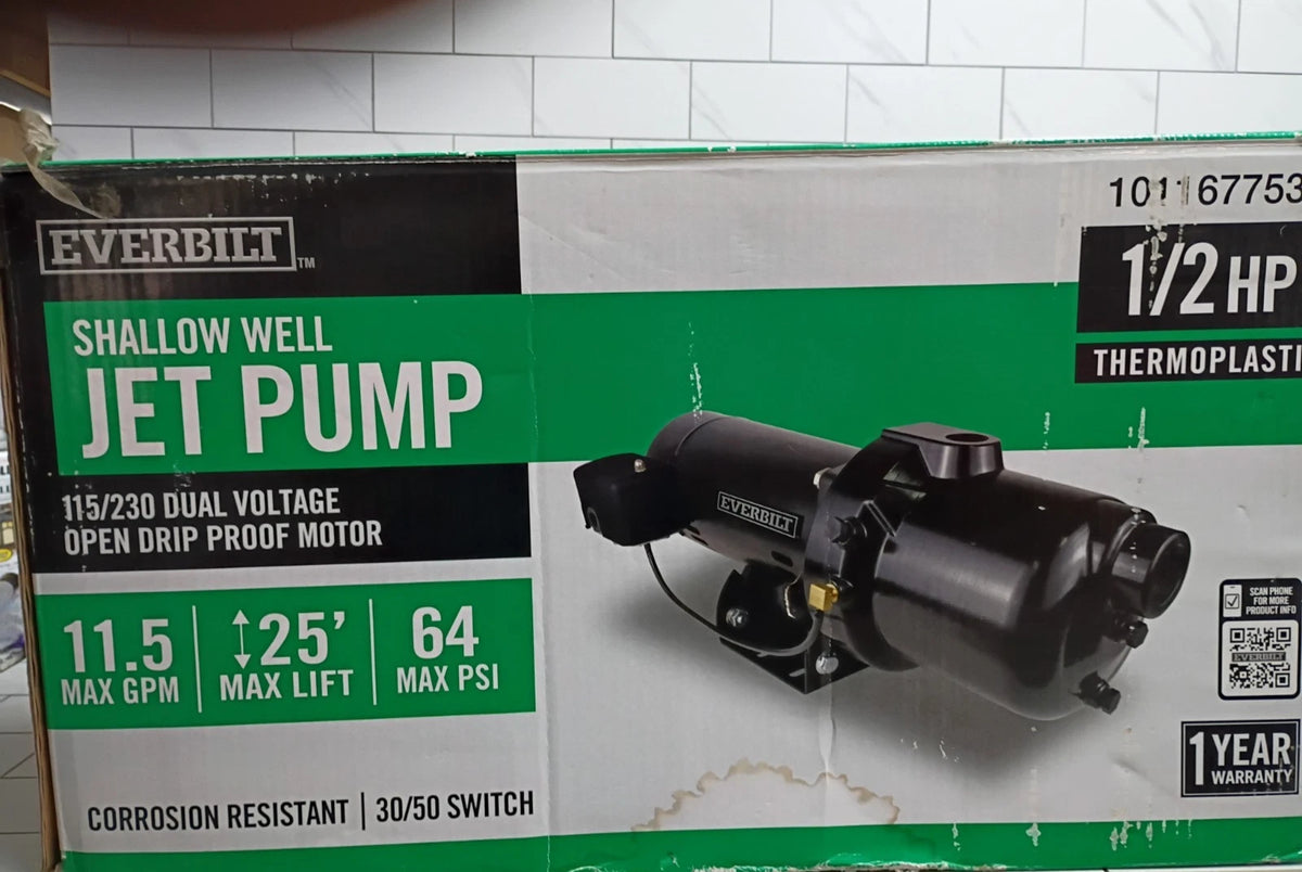 Everbilt HDSWJ5P 1/2 HP Shallow Well Jet Pump FOR PARTS ONLY