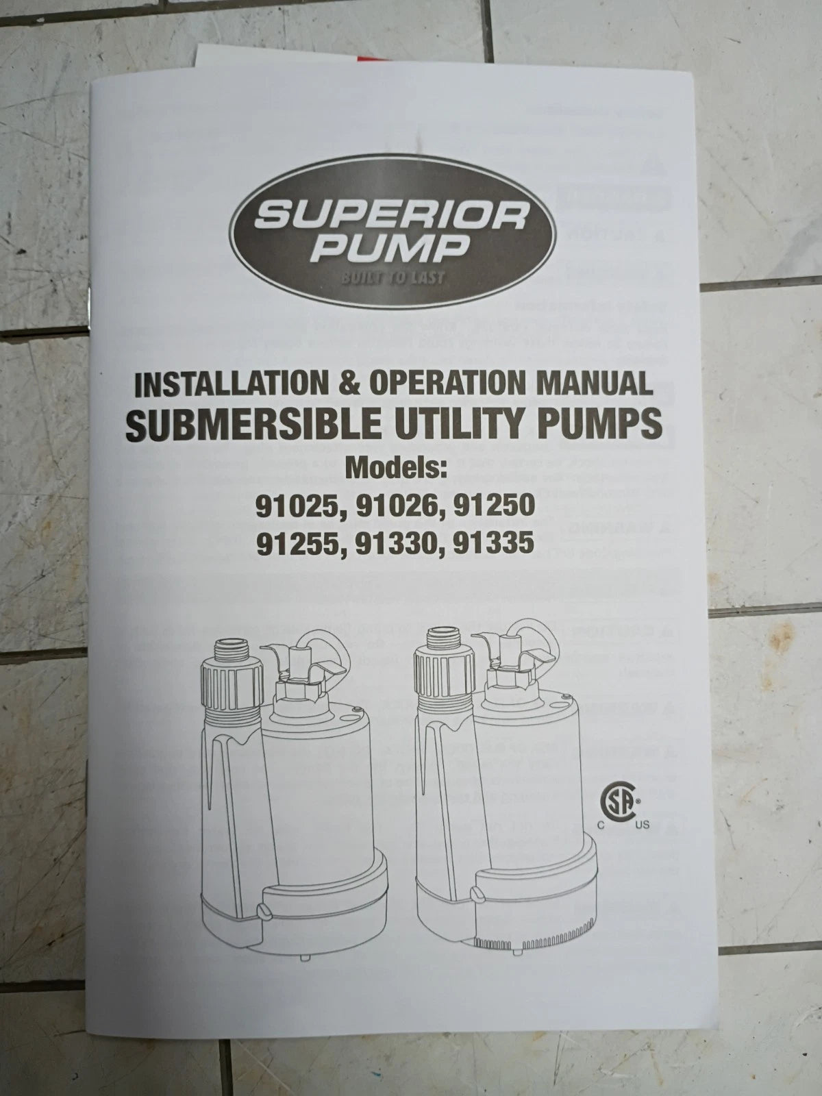 Barracuda 1/4 HP Thermoplastic Submersible Utility Pump 1800 GPH Open Box