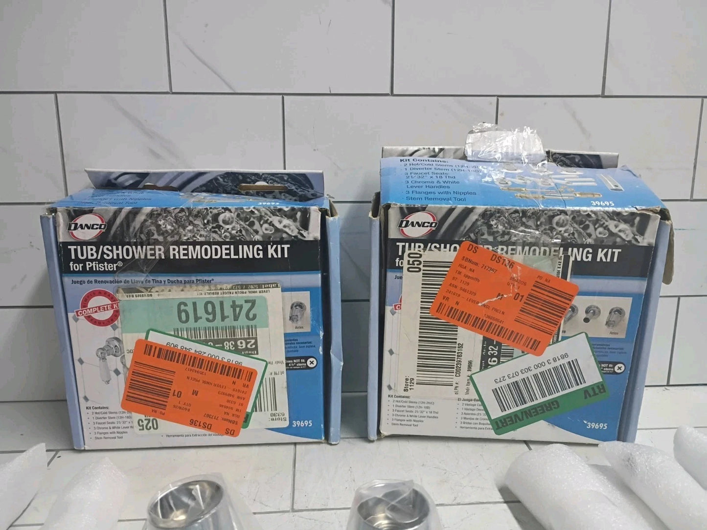 2pk Danco 39695 Tub/Shower Remodeling Kit for Pfister Porcelain Lever Open Box