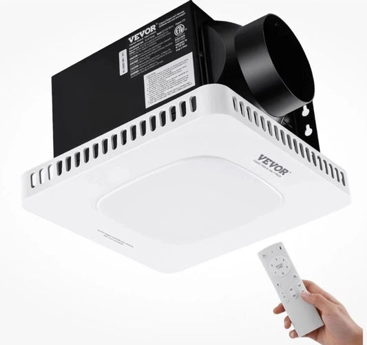 VEVOR Exhaust Fan, 110 CFM Ventilation Fan w/Remote Control BT-BPT190BL