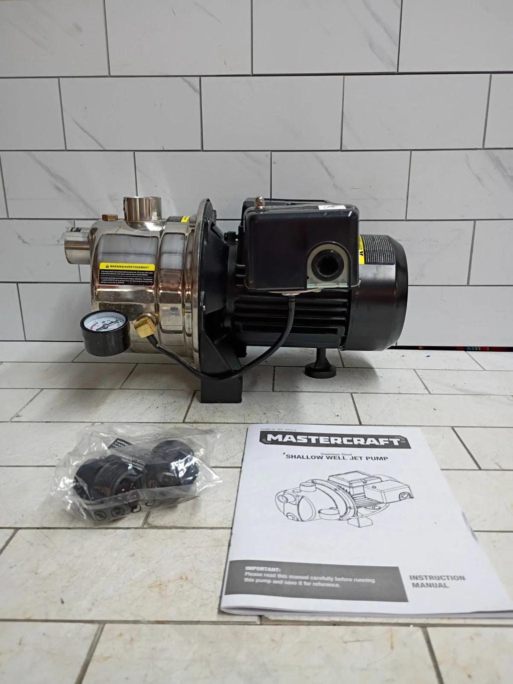 Mastercraft 3/4 HP Shallow Well Jet Pump Ships Fast Stainless Steel Parts Only
