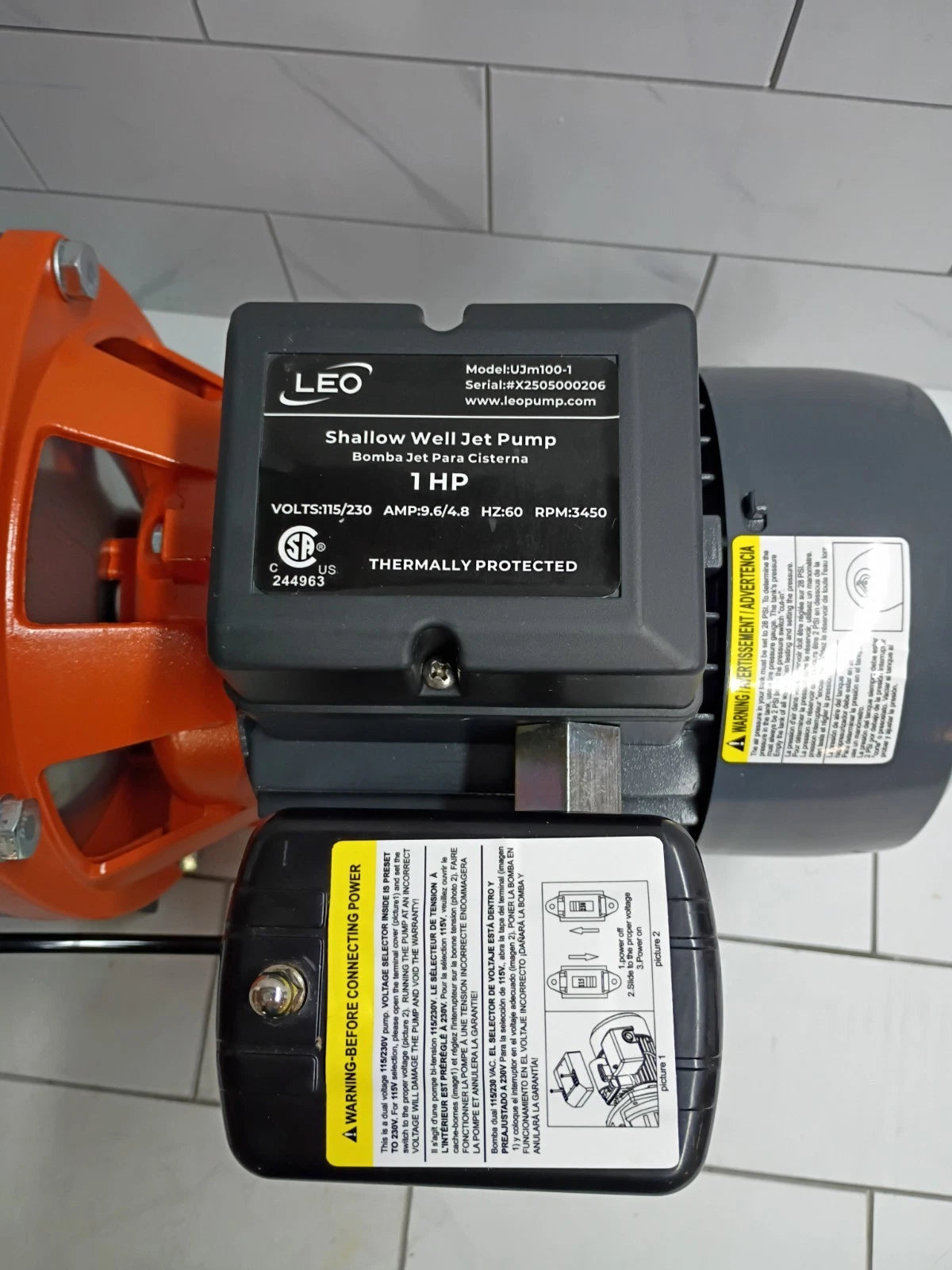 LEO 1 HP 115/230-Volt Cast Iron Shallow Well Jet Pump New Open Box