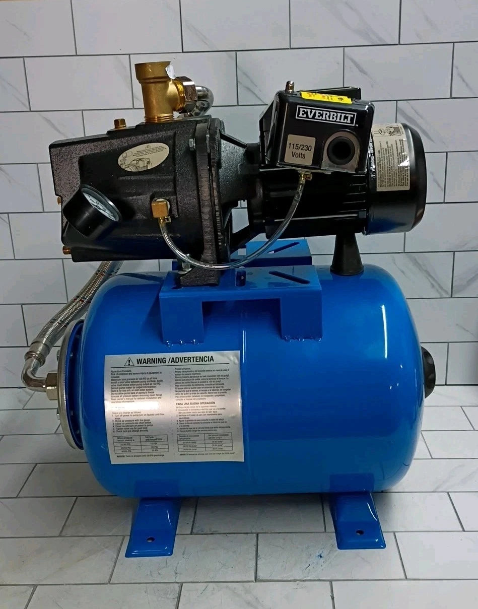 Everbilt 1/2HP Jet Pump/Tank Combo Cast iron with 6 Gallon Tank New Open box