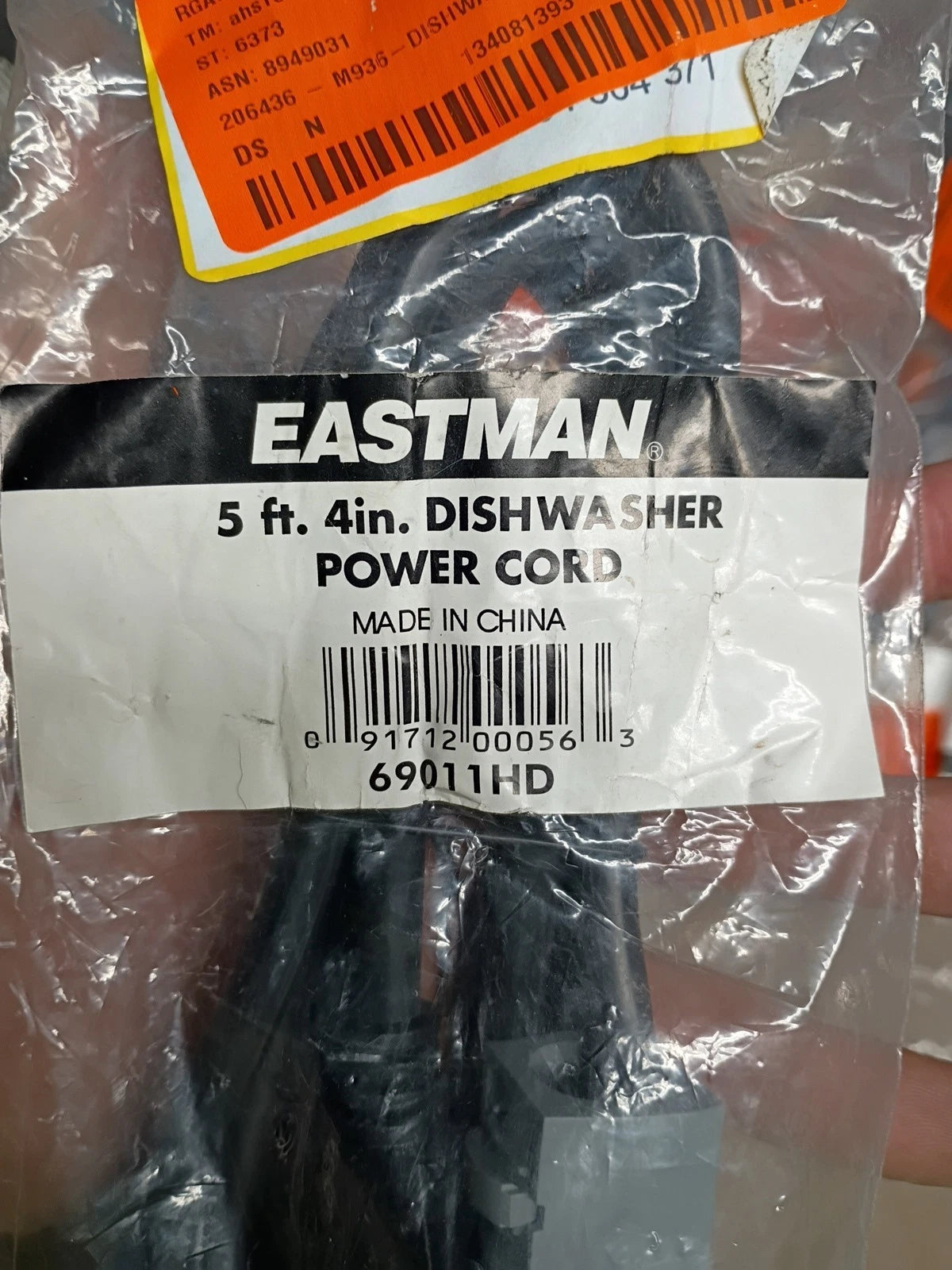 16 Pack EASTMAN 69011HD 5ft 4" 3-Wire Universal Dishwasher Power Cord Black, OB,