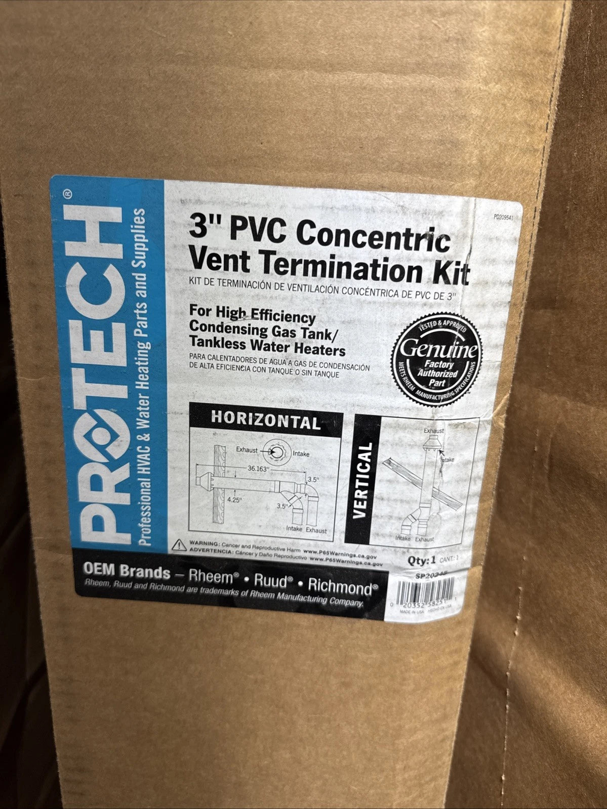 Rheem 3 in Vent Termination Kit for Rheem Tankless Gas Water Heaters SP20245
