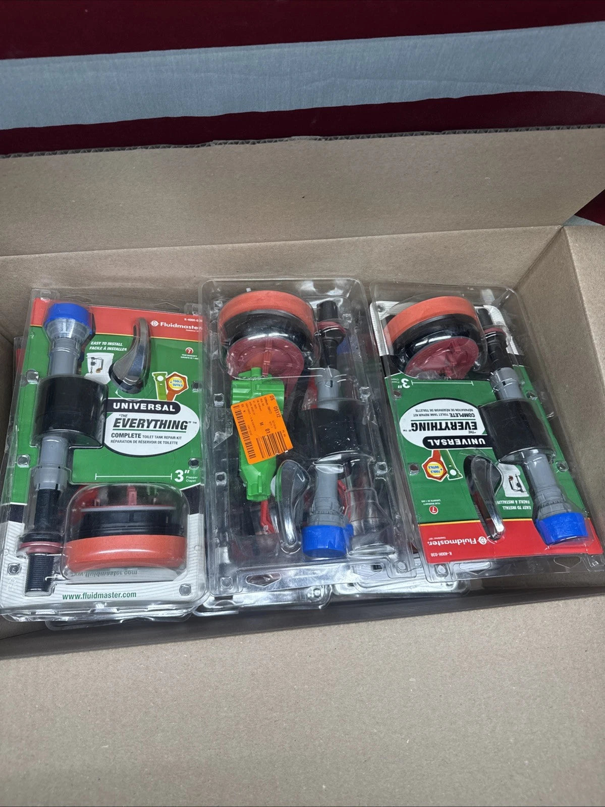 9pk Fluidmaster K-400H-038 Everything Toilet Repair Kit 3" flush valve, OB