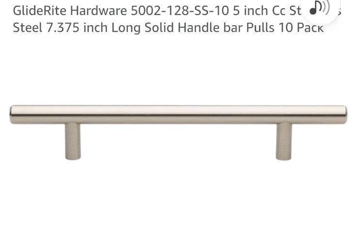 10 PCK GlideRite Hardware 5002-128-SS-10 Stainless Steel drawer handle puller