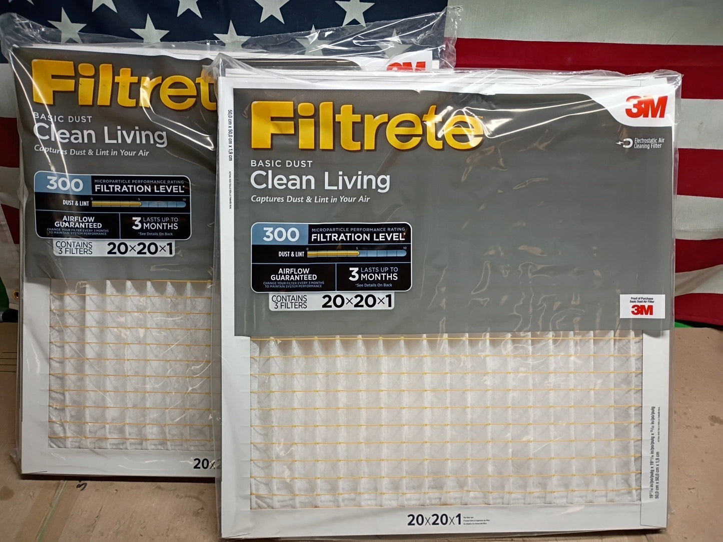 3M Filtrete 20x20x1 Air Filter MPR 300 Basic Dust Clean Living 6-Pack Brand New