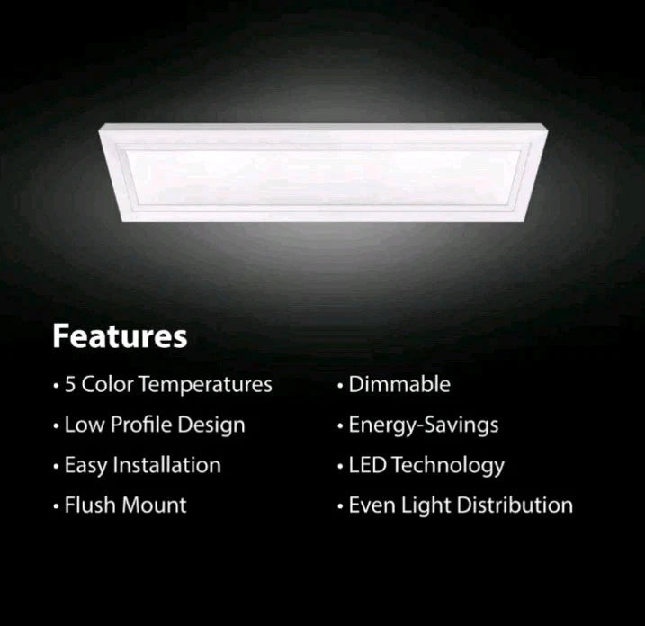 Commercial Electric 950 Lumens Dimmable White Integrated LED Flat Panel Open Box