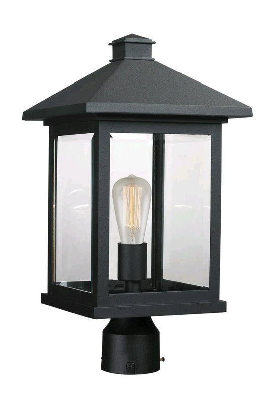 Z-Lite 531PHBR Black Portland 18.5"H 1-Light Outdoor Lantern Post Light Open Box