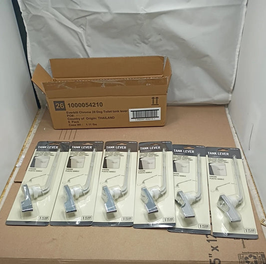 6 Pk Everbilt 28-Deg Toilet Tank Lever Chrome 224385-open Box