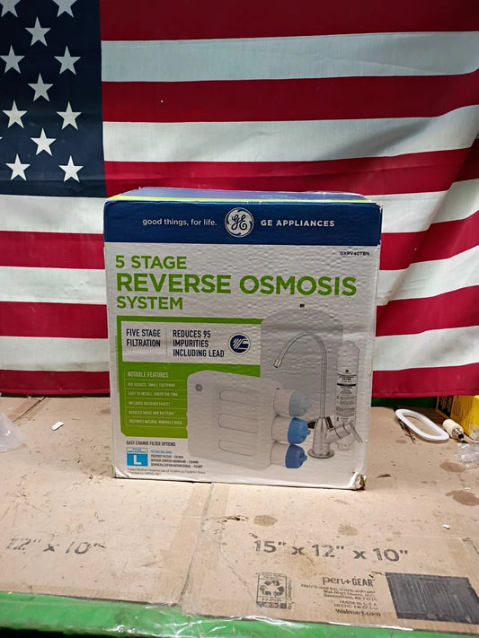 GE GXRV40TBN Under Sink 5-Stage Reverse Osmosis Water Filtration System, Openbox