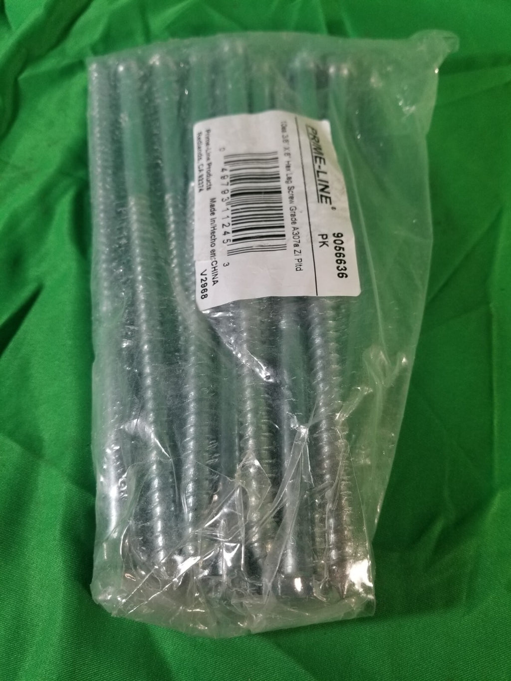 Prime-Line 9056636 Hex Lag Screws 3/8 In. X 8 In. A307 Grade A Zinc Plated St...