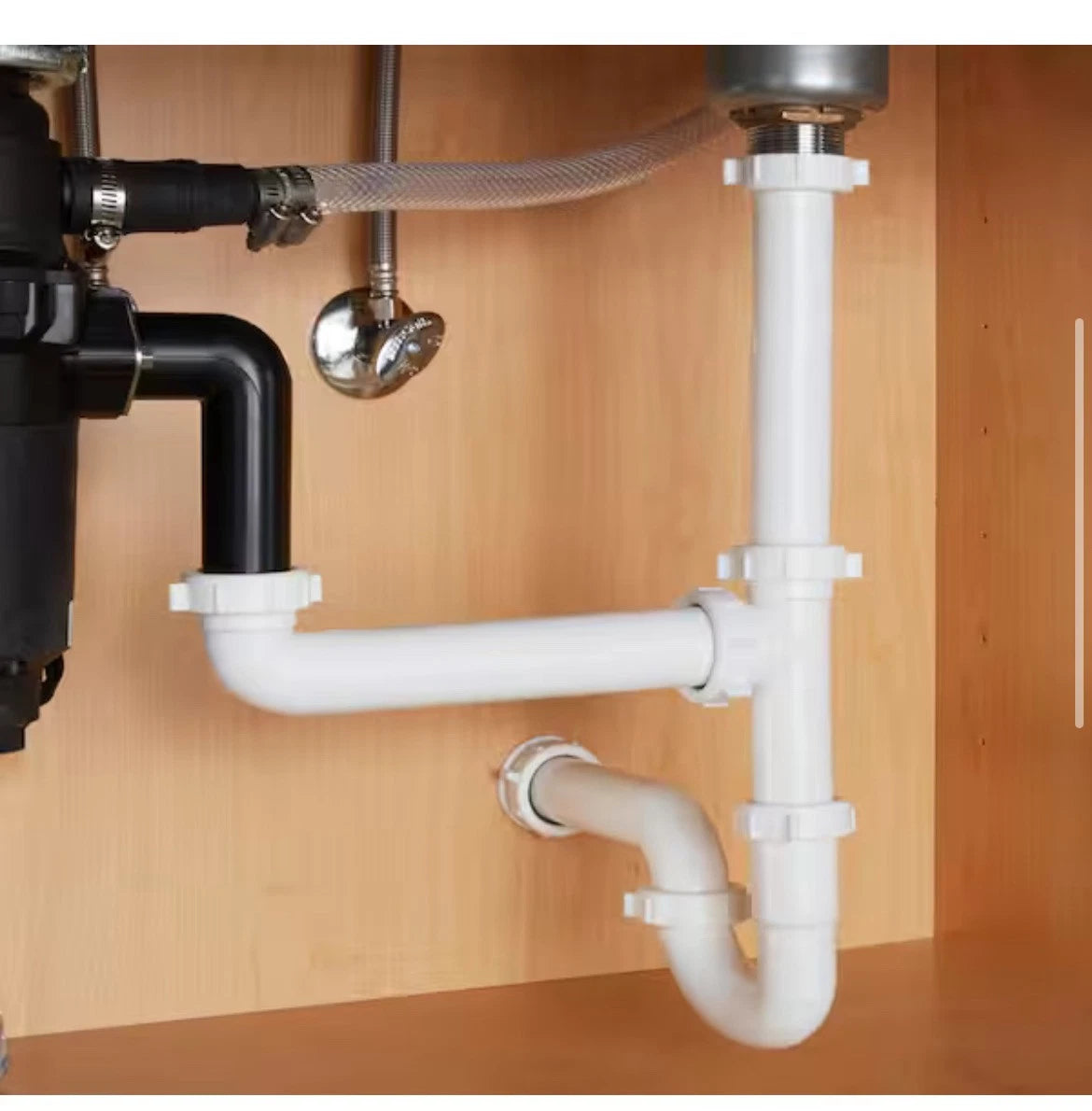 4-PACK PF WaterWorks PF0989 Garbage Disposal Installation Kit, Tubular PVC White