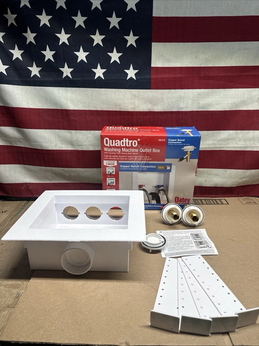Oatey 38529 Washing Machine Center Drain Outlet Box With Valves NOB |