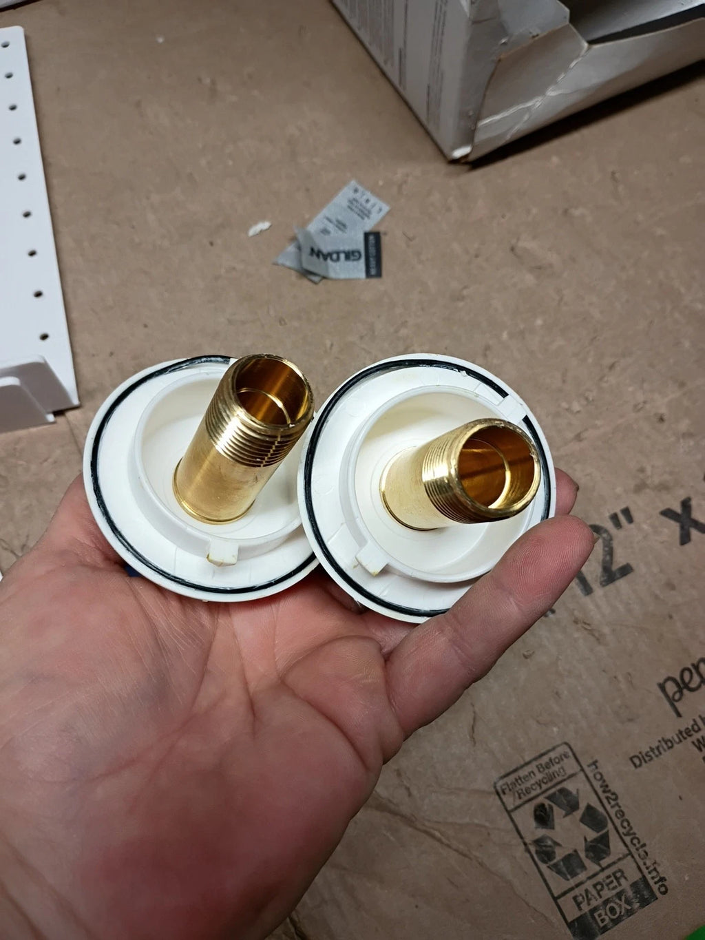 2PK Oatey Quadtro Washing Machine Outlet PEX CRIMP Box 1/4" Turn x 2" Hub 38528,