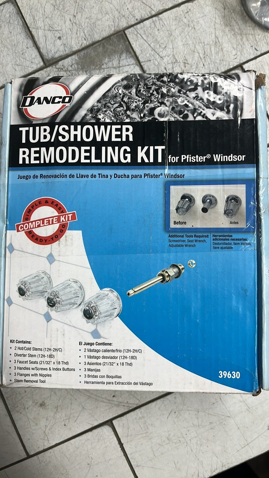 Danco 39630 Tub/Shower Remodeling Kit for Pfister Windsor OPEN BOX