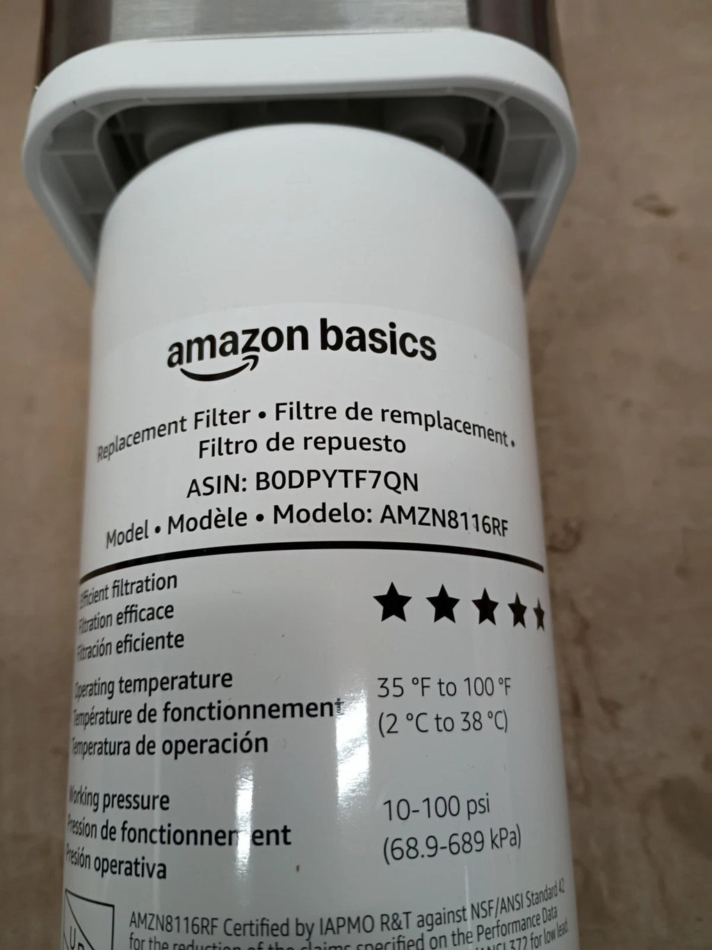 Amazon Basics Under Sink Water Filter System - Model AMZN8116RF Open Box
