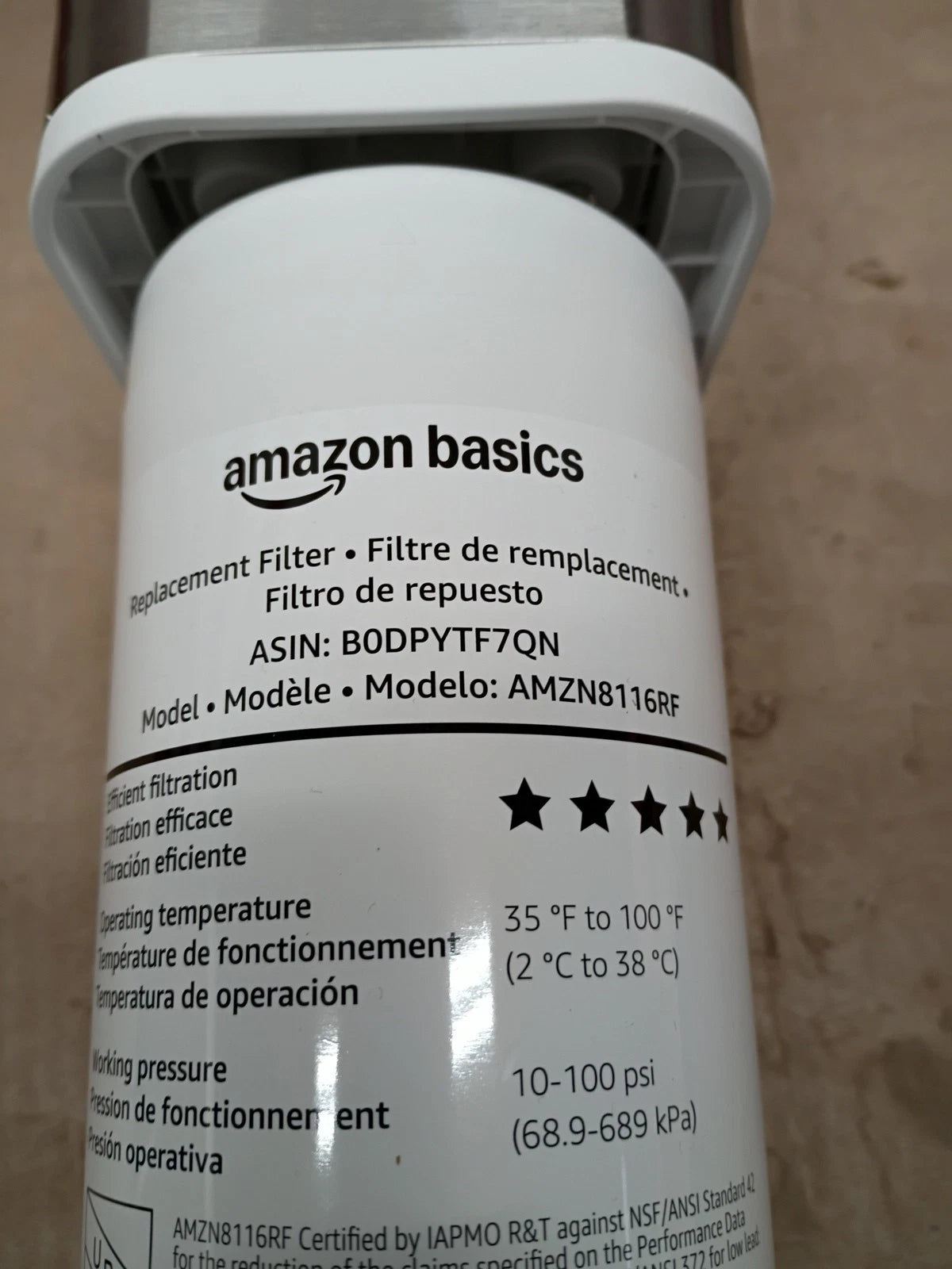 Amazon Basics Under Sink Water Filter System - Model AMZN8116RF Open Box