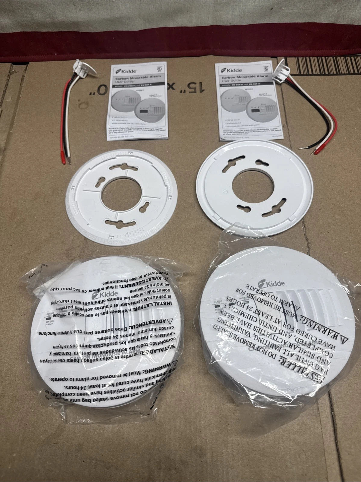 2 Pack Kidde Firex Hardwired Carbon Monoxide Detector w/LED, 9V Backup Battery