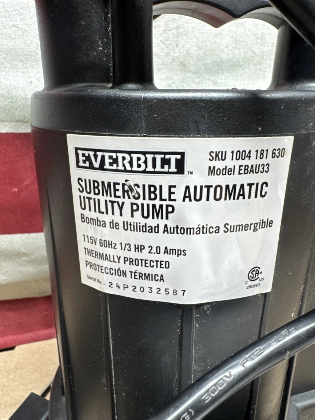 Everbilt EBAU33 1/3 HP Automatic Utility Pump 1004181630
