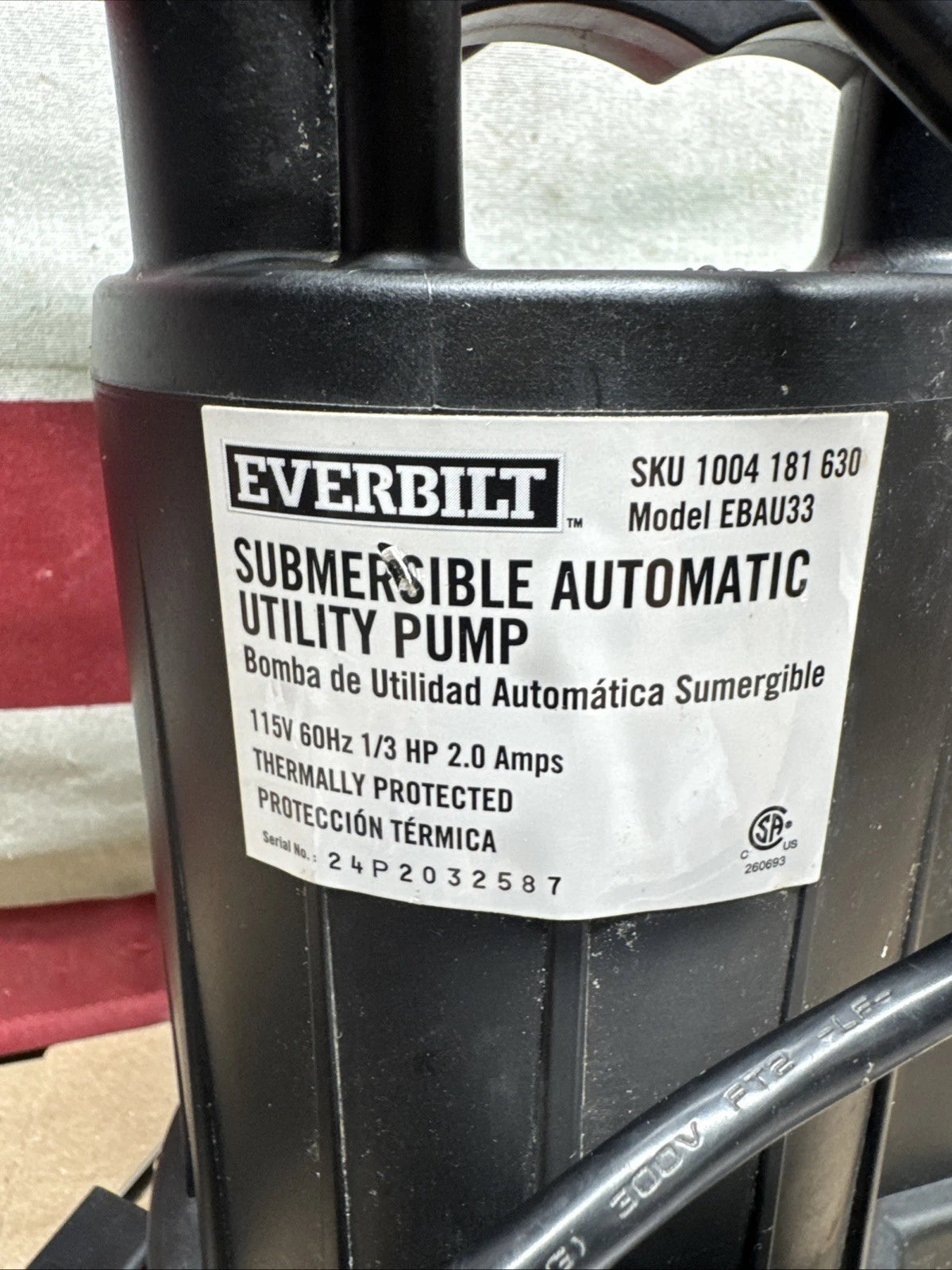 Everbilt EBAU33 1/3 HP Automatic Utility Pump 1004181630