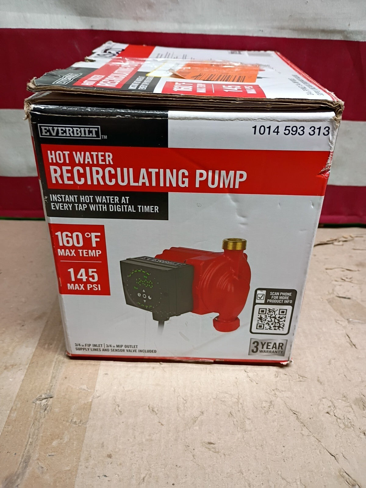 Everbilt (HDRCIRP) Hot Water Fully Programmable Recirculation Pump, used