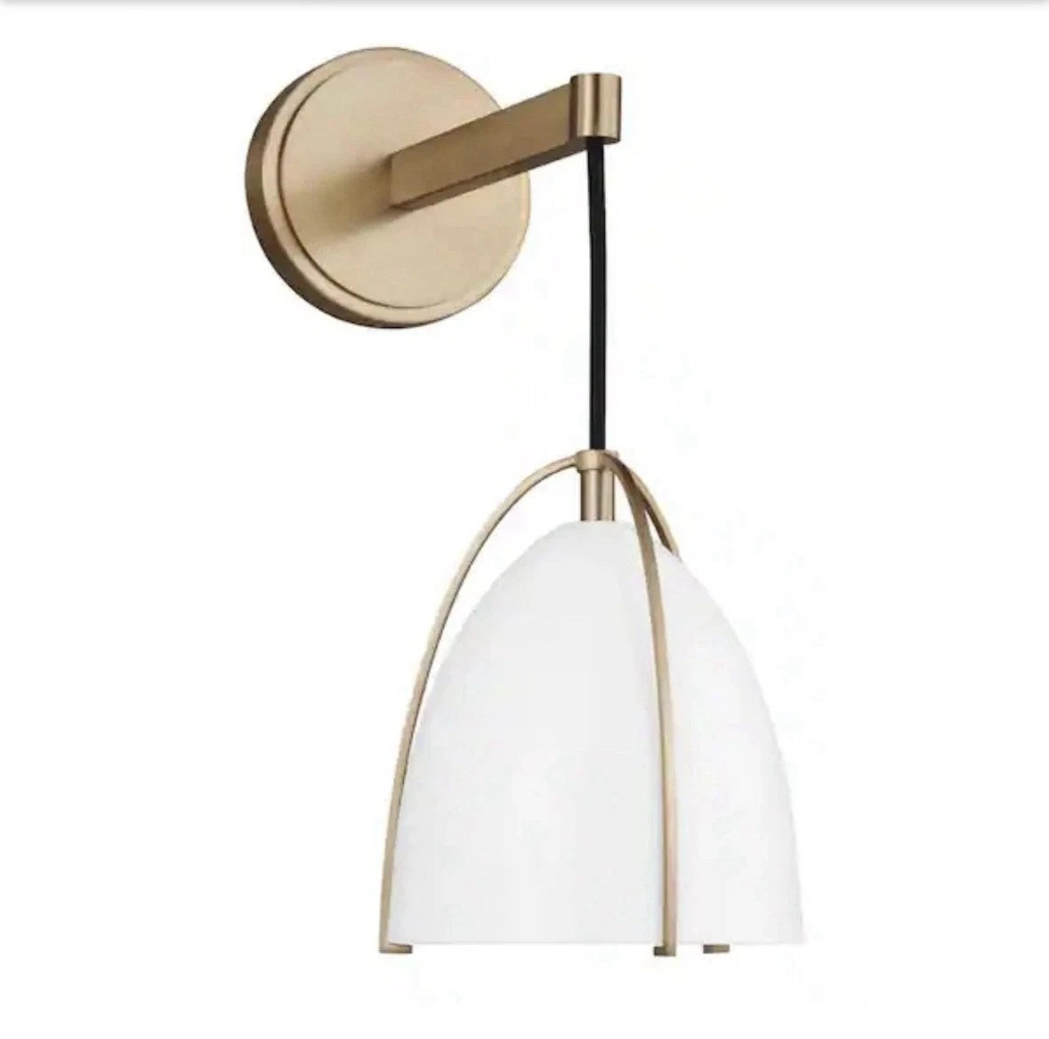 Sean Lavin Norman 1-Light Satin Brass Wall Sconce White 4151801-848