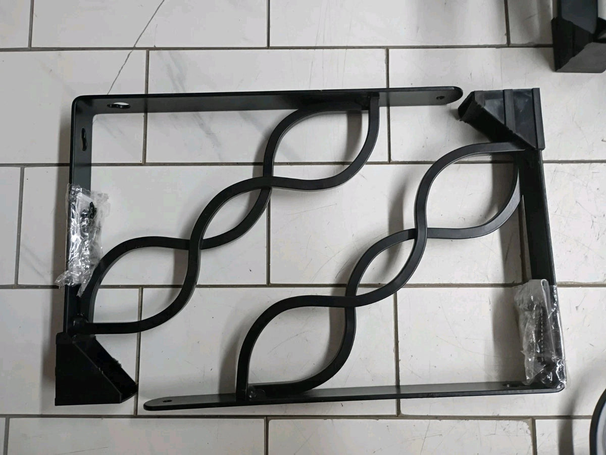 (16 Pack) Everbilt Shelf Bracket 6.5 in. x 9 in. Black Triple Scroll (Open Box)